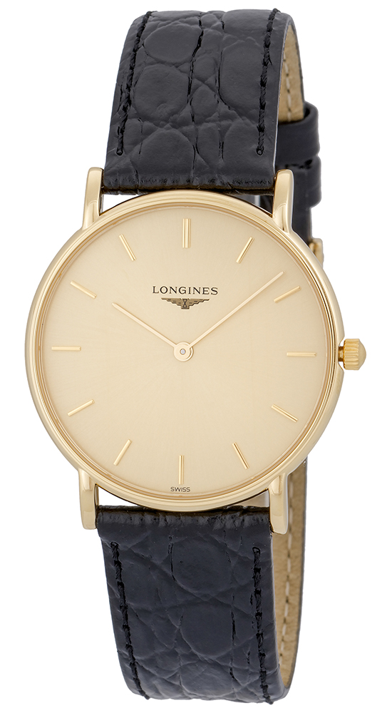 Longines Presence 18kt Solid Gold Mens Strap Luxury Swiss Quartz Watch ...