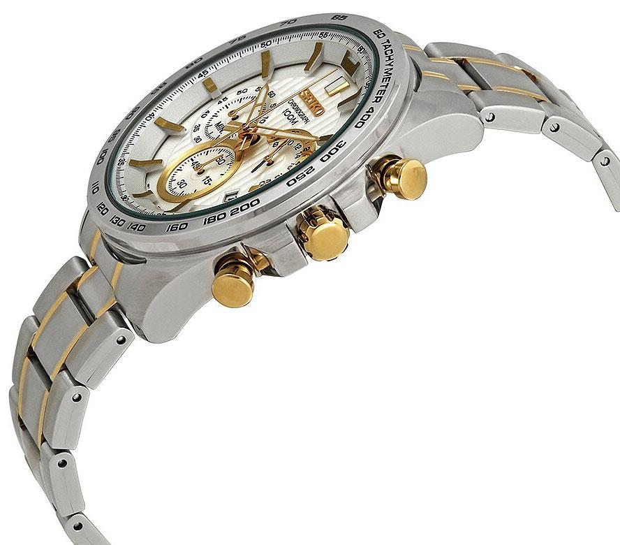 seiko two tone chronograph watch