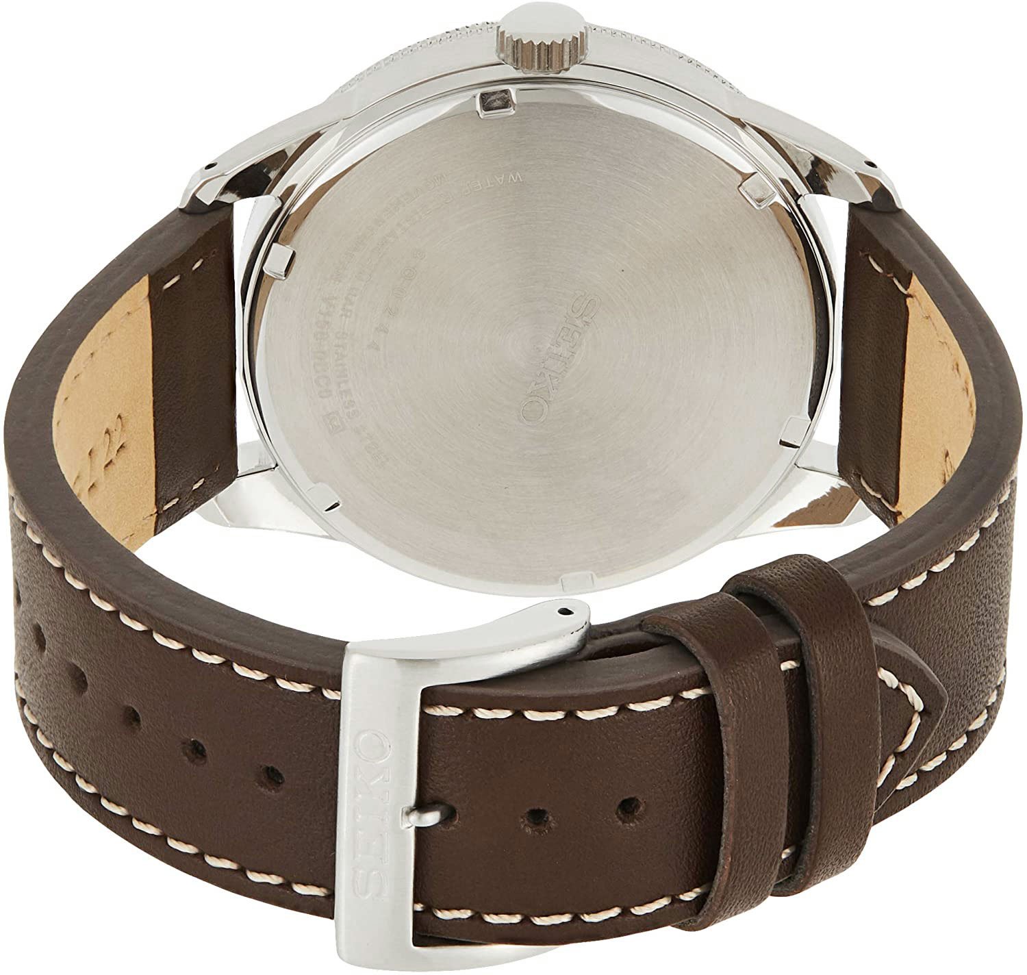 seiko automatic watches brown strap gold