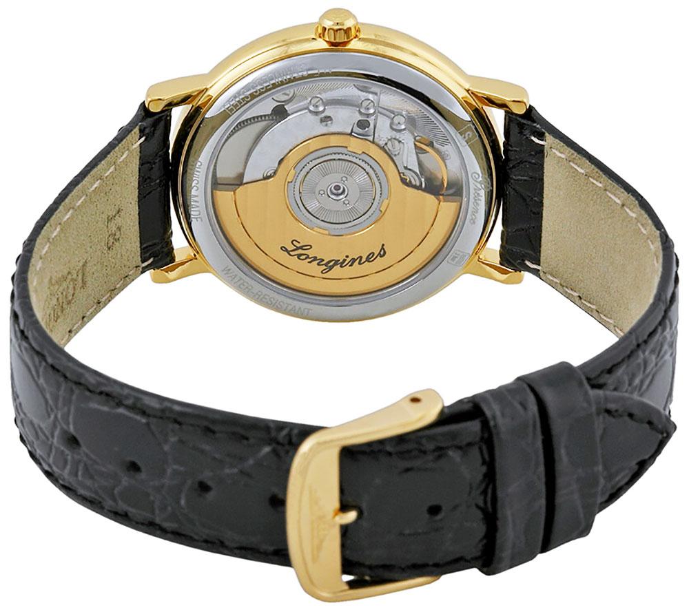 Longines Presence Automatic Yellow Gold PVD Black Leather Mens