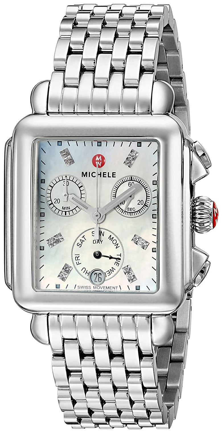 Michele Deco Chronograph Day Date Stainless Steel Womens Watch MWW06P000014