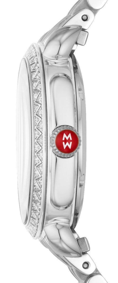 Michele Sidney Classic Steel Mother-of-Pearl Diamonds Womens 