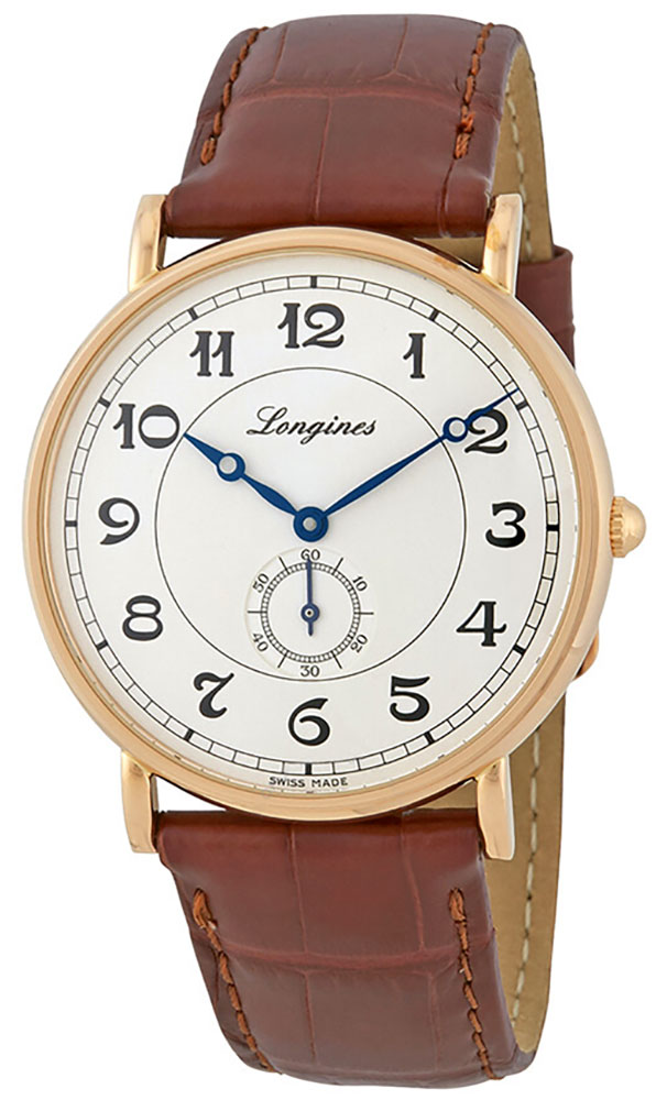 Longines Presence Heritage Automatic 18K Gold Leather Mens Watch