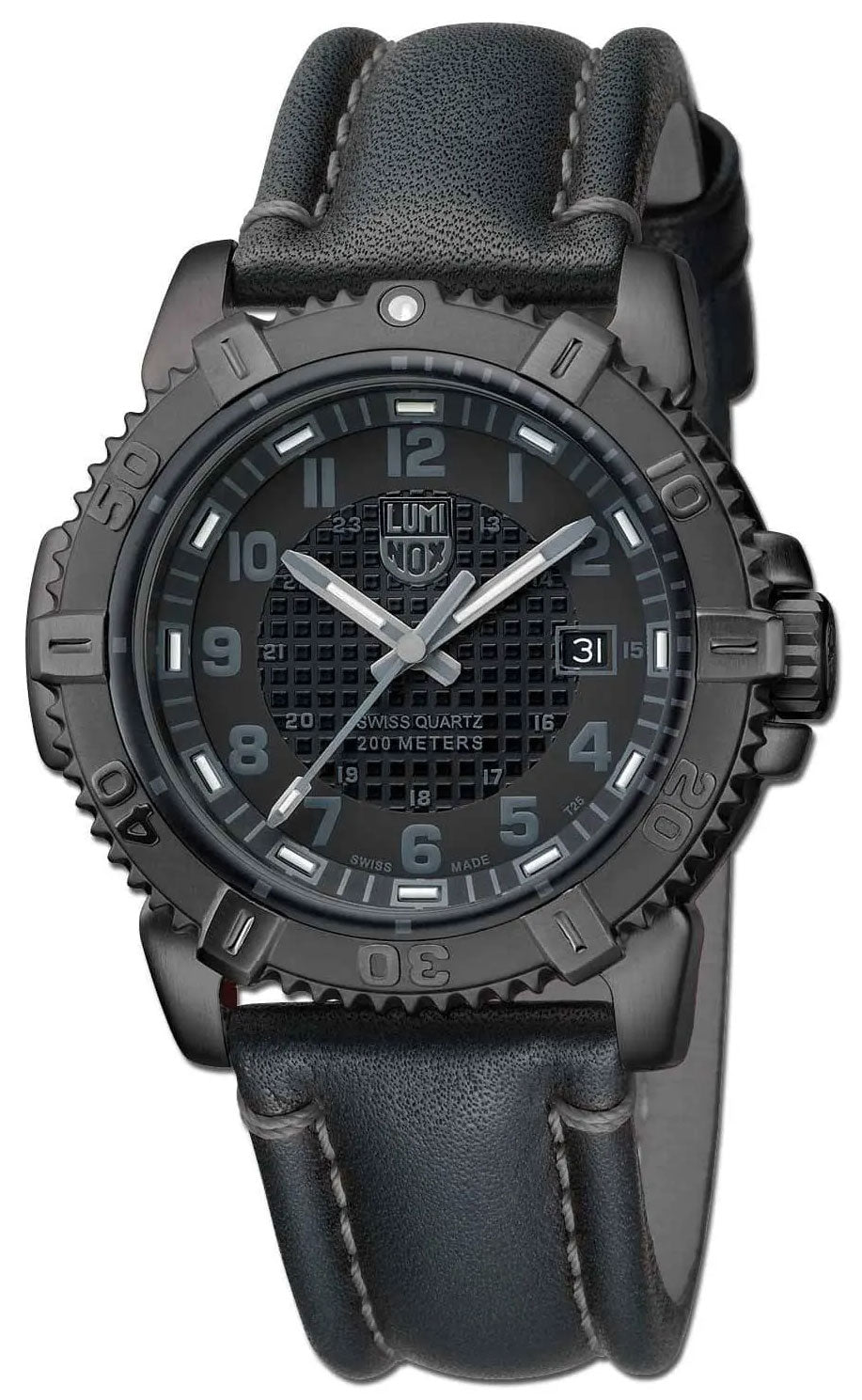 Luminox Modern Mariner Black PVD black Dial black Leather Mens