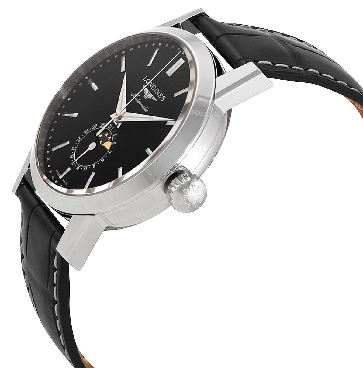 Longines Heritage 1832 Automatic Leather Date Moonphase Mens Watch