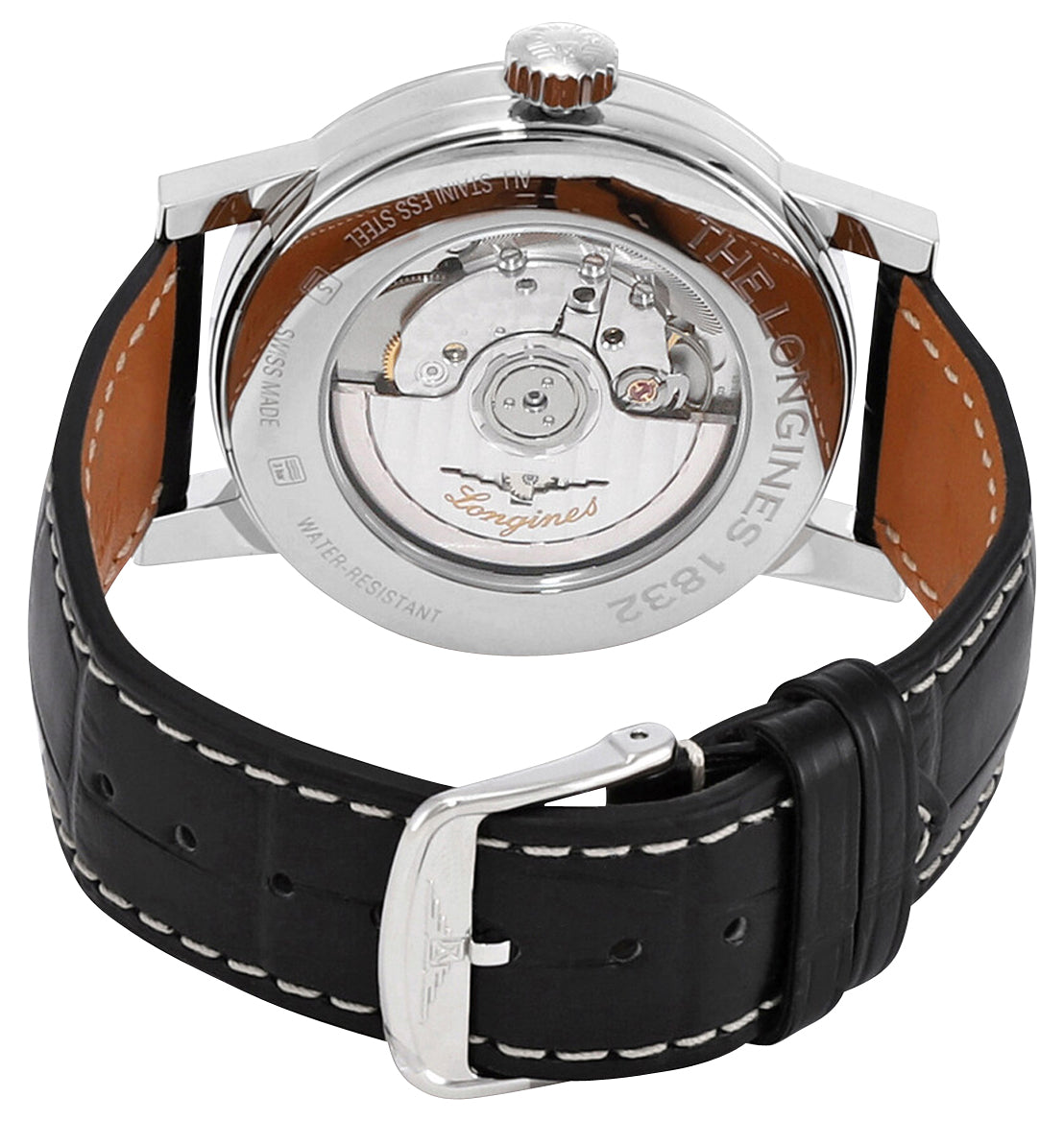 Longines Heritage 1832 Automatic Leather Date Moonphase Mens Watch