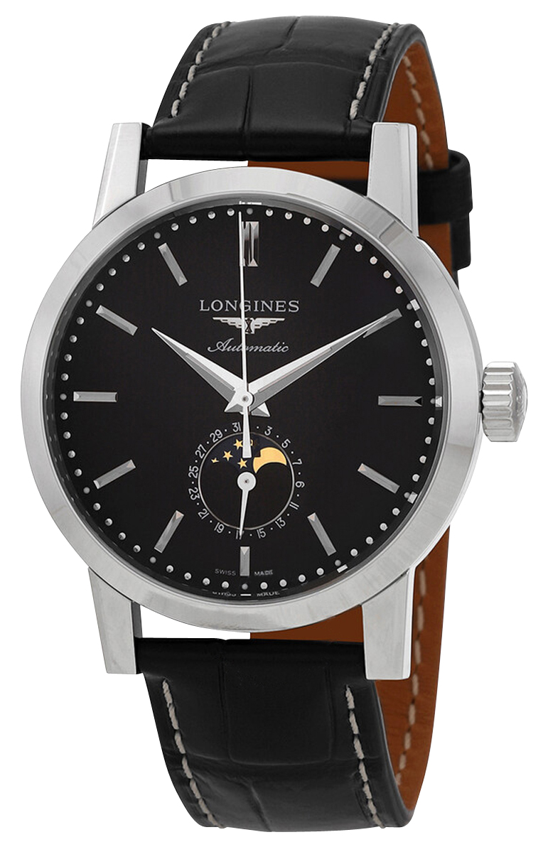 Longines Heritage 1832 Automatic Leather Date Moonphase Mens Watch