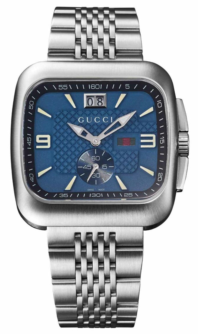 GUCCI グッチ GGロゴ ラバー フラットシューズ ネイビー 39 Gucci G-Coupe Stainless Steel Blue Dial Date Quartz Mens Watch